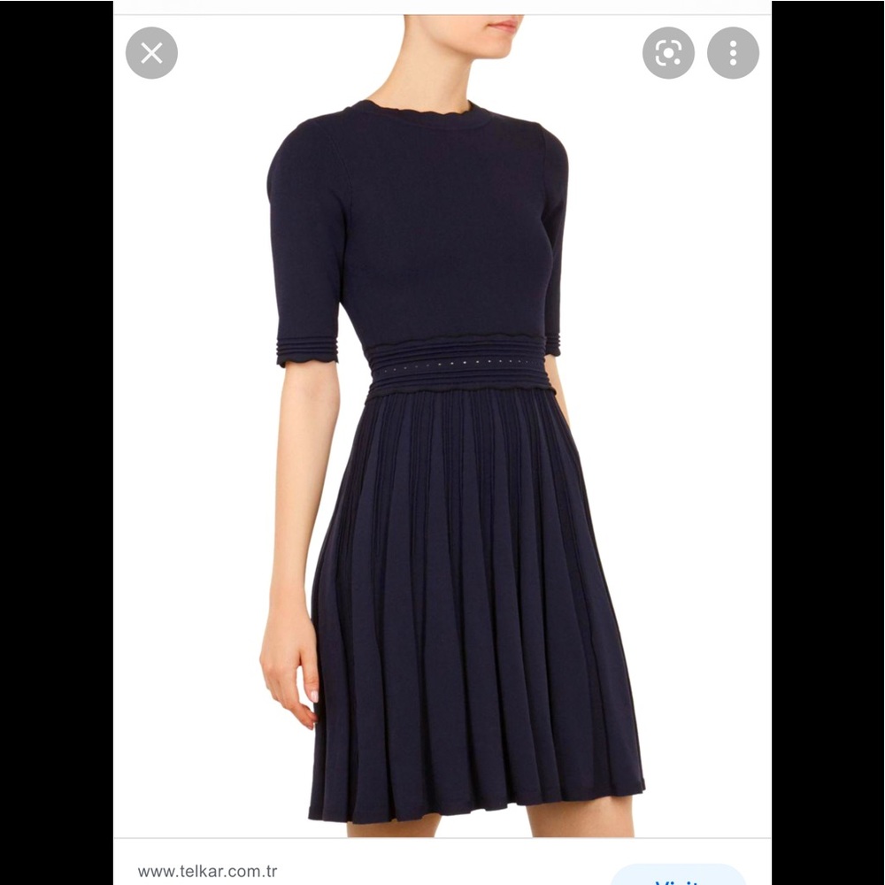 Ted Baker Navy Knit Dress Fit Flare